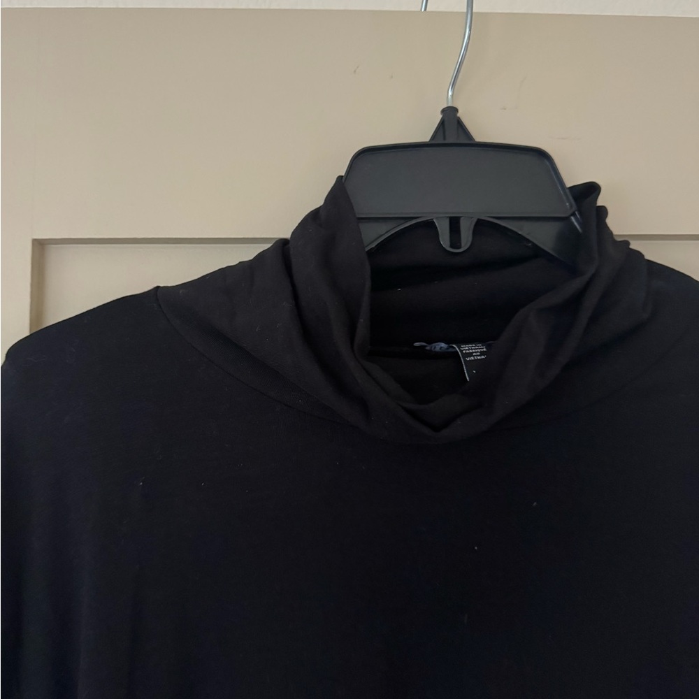 Eileen Fisher XL Black Turtleneck Long Sleeve Basic Top Shirt - Picture 2 of 5